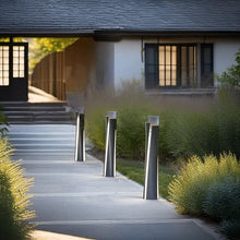 XMKJC LED Outdoor Bollard Light Electric Pathway Lamp Modern Landscape Ground Light for Garden Yard Patio Walkway Driveway Courtyard Park Villa Path Decorative Lighting Aluminum Acrylic(Black)