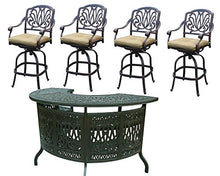 Elisabeth Cast Aluminum Patio Bar Set with Swivel Stools Desert Bronze