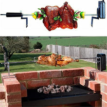 JYXYXSCP Grill Rotisserie Kit,Outdoor Camping Electric BBQ Barbecue Kit,Stainless Steel Spit Rod Meat Forks Accessories for Picnic