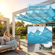 FENGZEQUAN Retractable Sun Shade Sail - Outdoor Wave Canopy，Breathable Wave Awning，Retractable U-Shaped Wave Canopy Awning，for Patio, Garden, Backyard Deck and Trellis(W3.2*L20m/W10.50*L65.62ft)