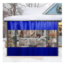 GJMDCMA Industrial Vinyl Gazebo Divider Curtain - 8.9x6.9FT Privacy Partition with Straight Track for Pergola Porch & Outdoor Spaces - Tarp Wall Panels