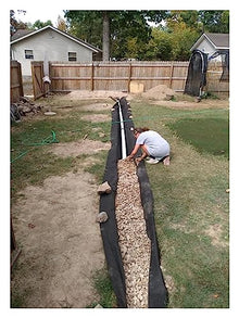 YanSoPe 7oz Non-Woven Geotextile Fabric for French Drain - Durable PP Landscape Weed Barrier, 3ft/6.5ft Wide(2mx100m/6.5ftx328ft WxL)