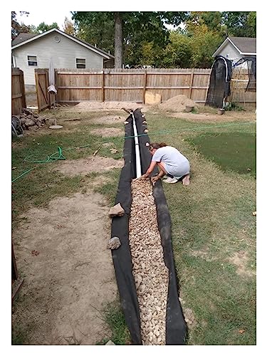 YanSoPe 7oz Non-Woven Geotextile Fabric for French Drain - Durable PP Landscape Weed Barrier, 3ft/6.5ft Wide(2mx100m/6.5ftx328ft WxL)