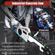 5800/6500W Electric Diamond Concrete Chain Saw, Handheld Brushed Chainsawwith Water Fed Dust Suppression for Granite, Reinforced Concrete