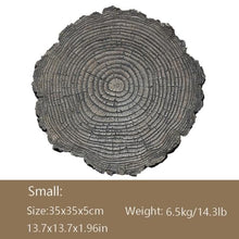 zktoermn Round Garden Stepping Stones, Outdoor Decorative Path Stones, Step Stone with Wood Grain for Flower, Beds Lawn, Landscaping Stones(35x35x5cm)
