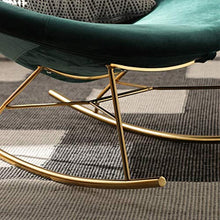 IIPOSAQQ Single Rocking Chair Smooth Rocking Motion Metal Round Cushion Hollow Leisure Lounge Chair Suitable for Terrace Living Room