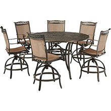 Hanover Fontana 7-Piece Outdoor High-Dining Patio Set Tan/Bronze