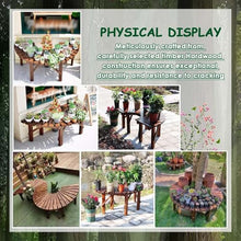Gaommini Outdoor Benches Wrap Around Tree Seat Semi-Circular Patio Seating with Solid Wood Frame, Curved Tree Bench All-Weather Plant Stand Rack(Wood Color,Round)