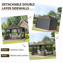 Outsunny 10' x 12' Hardtop Gazebo with Curtains and Netting Dark Gray