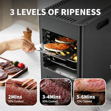 KUSOLE Electric Steak Grill Oven, with a Maximum Temperature of 1450 Degrees Fahrenheit, 30-Minute Timer, LCD Control Screen, Capable of Cooking Steaks, Beef, Pork, Chicken, and Vegetables Grey