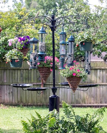 Raccoon Buster Guardian Pole for Bird Feeders/Planters, Raccoon-Proof, w/Bullseye Level and Torque Bar, Heavy Duty, 1.5-inch Diameter, 8ft Installed