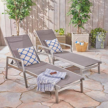 roomfitters Adjustable Aluminum Chaise Lounge with Nylon Mesh Fabric, Lightweight and Durable Outdoor Seating for Relaxation, Stylish Patio Furniture, Grey (Set of 2)