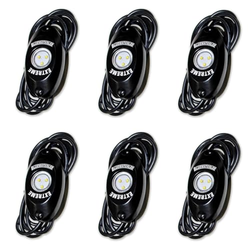T-H Marine BLUEWATERLED Extreme Pro X6 Deck LED Lighting System for Boats, Complete 12V Marine Accent Light Kit with 6 LED Deck Lights, Waterproof, Dimmable, Multiple Colors (Amber)
