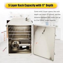 Yokoma Commercial Vertical BBQ Meat Smoker Vertical Grill Sausage Smoke Oven Commercial Electric BBQ Meat Smoke Machine Digital 5 Layer Rack Automatic Meat Smoker with Side Wood Chip Loader, 110V