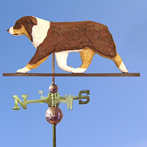 Australian Shepherd Hand Carved & Painted Weathervane Red Tri, 32 Inch (+$155.00), No