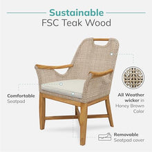 Cambridge Casual Sydney Outdoor Dining Chairs Teak Wood and All-Weather Wicker