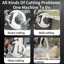 Electric Concrete Saw with Saw Blades, 8900W Toroidal Electric Concrete Cutting Saws, Wet Water Supply, Cutting Depth, Ring Saws Cutter for Slotting Brick
