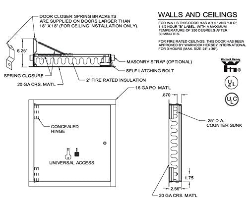 Acudor FW-5050 Fire Rated Access Door/Access Panel