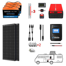 ACOPOWER 300Ah Battery 400W Solar Power System: 3PCS 100Ah Lithium Batteries+1500W Inverter+2PCS 200W Mono Solar Panels+40A MPPT Controller, for RV Boat 12V Off Grid Complete Solar Kit