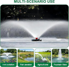 Pond Fountain Aerator with Lights, 1 HP with Dynamic RGB Lighting, Adjustable Modes, Digital Timer, for Large Ponds, Lakes & Outdoor Water Features, 15,000 GPH, 750W 110V, 100FT Cord