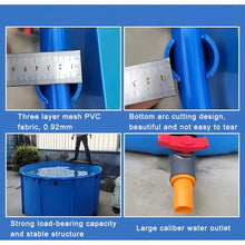 Zfmnoyev Round Canvas Thicken Fish Pond, Ground Swimming Pools, Aquarium Pool Pond with Drain Valve, Fold Portable Fish and Shrimp Water Tank, for Koi Culture Agricultural Irrigation ﻿(2x0.6m-1.8t)