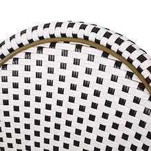 Christopher Knight Home Philomena Outdoor French Bistro Chair (Set of 4), Black + White + Bamboo Print Finish