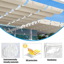 Outdoor Patio Retractable Wave Shade Canopy Pergola Cover 1.8m x 12m, Easy Installation Kit for Sun Protection, Stylish Decor