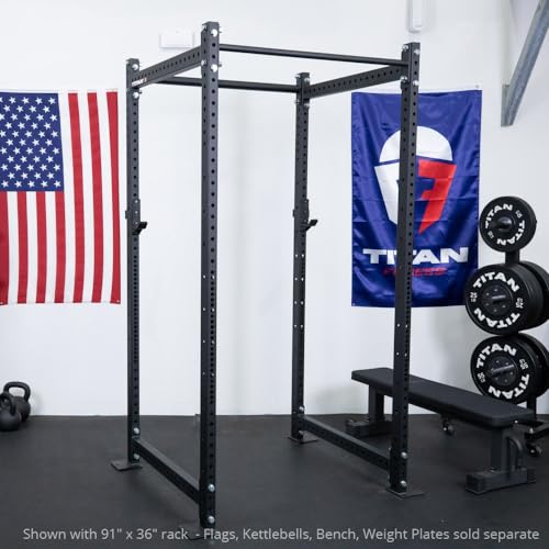 Titan Fitness T-3 Series Black Short Power Rack 24in Depth 1,100 LB Capacity