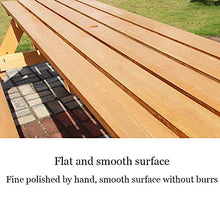 ELUKHT 47-inch Wood Outdoor Table and Bench Set, Outdoor Parasol Patio Patio Solid Wood Conjoined Dining Table, Used for Garden bar Patio Picnic Tables and Benches (Carbonized Color)
