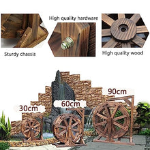 Water Wheel Fountain,Water Fountain for Garden,Ornament Fountain Indoor Outdoor Wood Feng Shui Wheels Waterfall Water Feature Decoration,for Patio,Terrace,Pond,Balcony,Rockery (Size : 90cm)