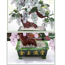 YXIANG56Q Fake Plants Artificial Bonsai Tree Jade Grape Office Desk Home Room Decor Bonsai Tree(Pink)
