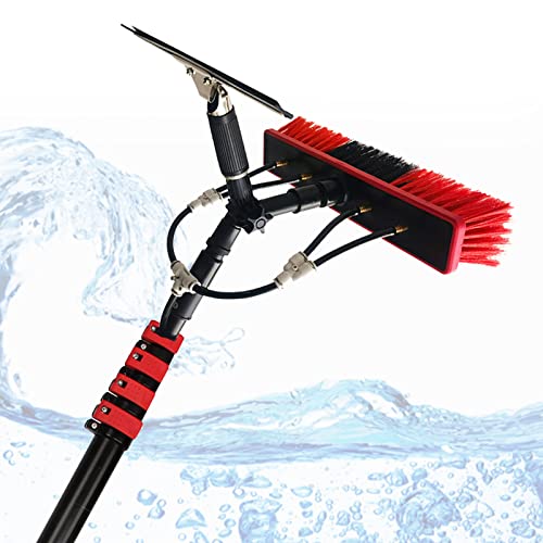 Water Fed Telescopic Brush, Multi-Purpose Window Cleaning Pole, Extendable Water Spray Brush, Photovoltaic Panel Cleaning Tool, Solar Panel Conservatory Roof Cleaner,3.6m