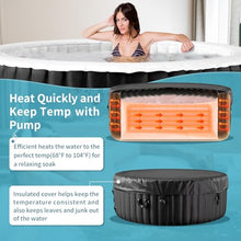 Glonerle 2-4 Person Inflatable Hot Tub, Round Portable Blow up Hot Tub, Leak-Proof PVC Outdoor Spa with 120 Air Jets, Insulated Cover & Heater Pump, 71” X 71” X 25”