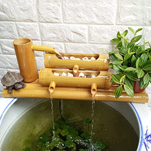 GenSDH Bamboo Water Fountain with Pump, Garden Water Features Decor Kit, Feng Shui Zen Fountains, for Patio Garden Pond Fish Tanks, 70Cm,70cm