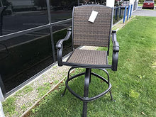 Santa Clara Outdoor Patio Swivel Bar stools Dark Bronze Cast Aluminum Set of 3 (26")