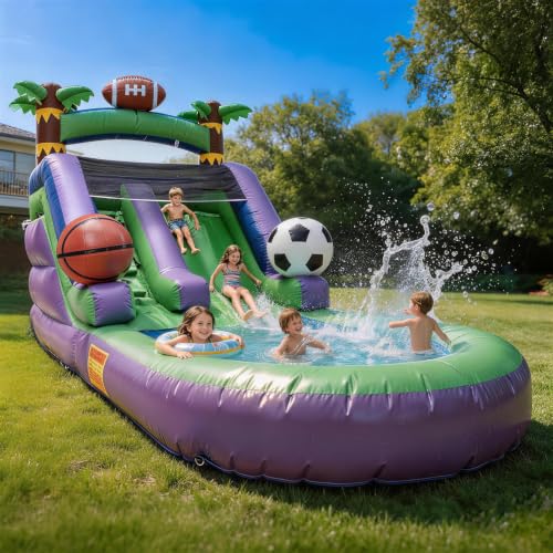 VVAIMYNX 21FT Inflatable Water Slide for Kids and Adults, w/Big Splash Pool