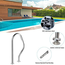 Pool Handrail 80 X 47 cm Stainless Steel Pool Handle, 3-Arch Spa Railing Grab Bar, Silver Pool Hand Rail for Swimming Pools Incline Positions Water Park Etc.