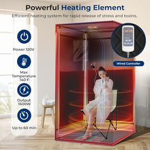 SereneLife Portable Infrared Steam Sauna Tent – 1 Person Indoor Home Sauna with Foot Heating Pad, Folding Chair & Remote Control Perfect to Unwind Detox or Weightloss