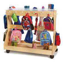 Jonti-Craft Mobile Backpack Cart with Clear Bins Classroom Coat Locker