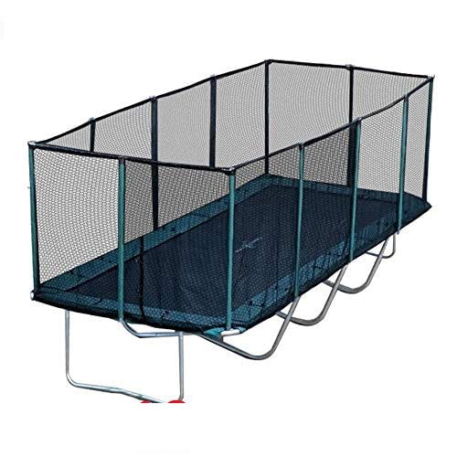 Galactic Xtreme Gymnastic Rectangle Trampoline with Safety Net 10x23 Ft Black and Green