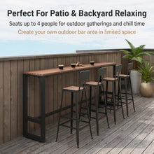 Outdoor Bar Table, Narrow Pub Height Table for Patio, Balcony Bar Tables