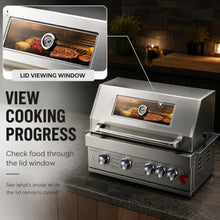 5 Burner 32in Built in Gas Grills Charcoal & Propane Combo Grill