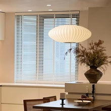 zhongheng Italian Simplicity Style Silkworm Cocoon Pendant Light Post Modern Single Head Lantern Flat Shape Lamp White for Caffe House Dining Room Showroom Hollow Hanging Luminaire(23.6in)
