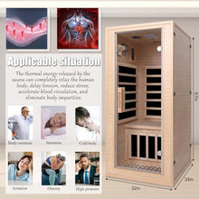 Homsido Infrared Home Sauna Room 1 Person Hemlock Wooden Indoor Dry Sauna，Low EMF 1200W/110V Heaters Panels,LCD Control Panel,10 Minutes Pre-Warm up,Time and Temp Pre-Set,1-Year Aftersale
