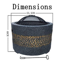 SLGGPJBU Wood Burning Fire Pit BBQ Grill Firepit Bowl Backyard Patio Garden Fireplace Outdoor Garden Fire Pit 3 in 1 Fireplace for Bonfire Barbecue in The Wild for Camping