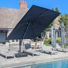 OROTLECT Square Cantilever Umbrella With Base,Navy