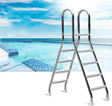 52 Inch Safety Ladder for Above Ground Outdoor Swimming Pools ，304 Stainless Steel Pool Ladder, 4 Steps Ladder, Capacity 500 Lbs