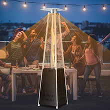 48000BTU Outdoor Patio Heater Pyramid Propane Heaters for Patio with Wheels Gas Heater with Cover for Indoor Use and Outdoor Use Black Silver