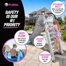 Global Pool Products Bad Axe X6 Slide Blue Quartz Left