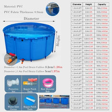 RENLXFI Blue Foldable Pool - Water Reservoir for Bathing Swimming Breeding Irrigation, Portable Hard Plastic Relax Pools 3 4 5 6 Ft Diameter, Family Pool with Faucet(1060L/280GAL - 1.5X0.6M (DXH))